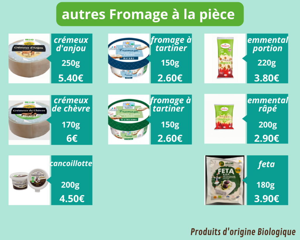 fromages à la pièce