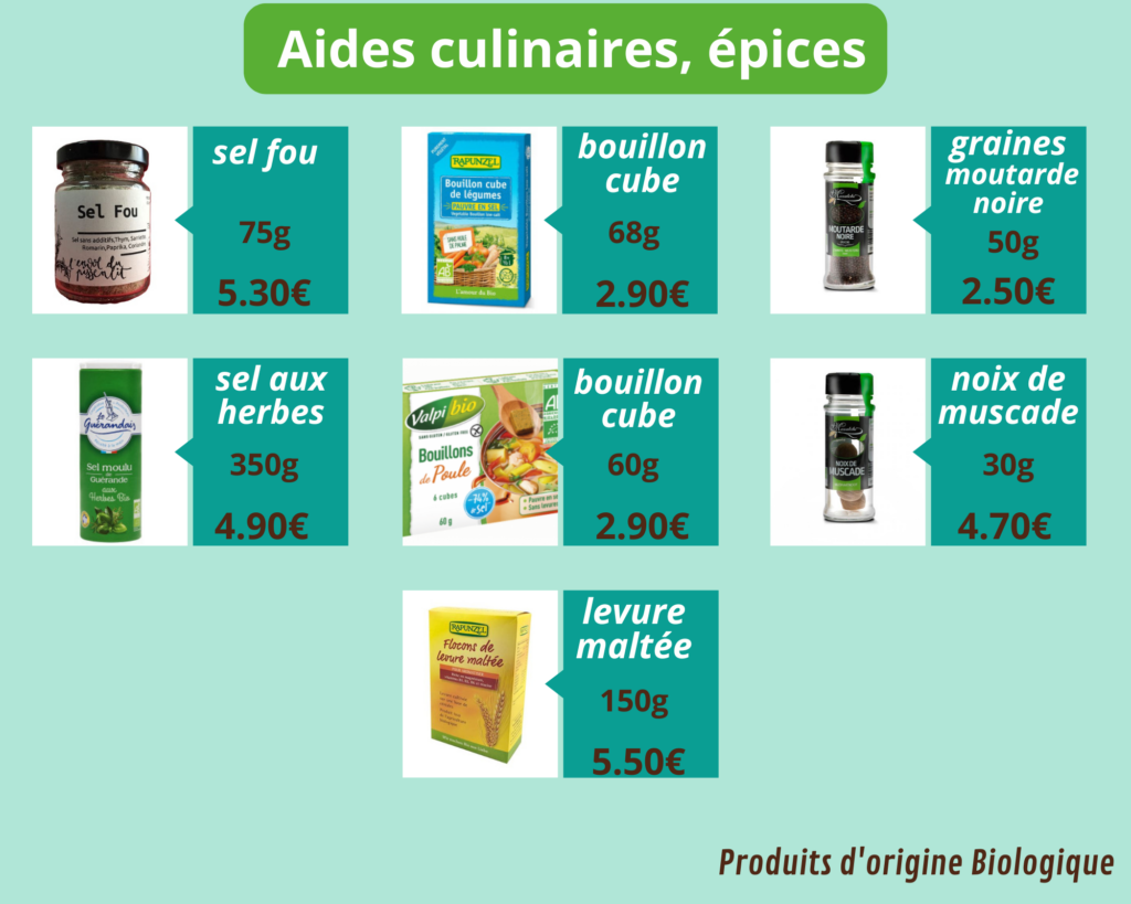 aides culinaires