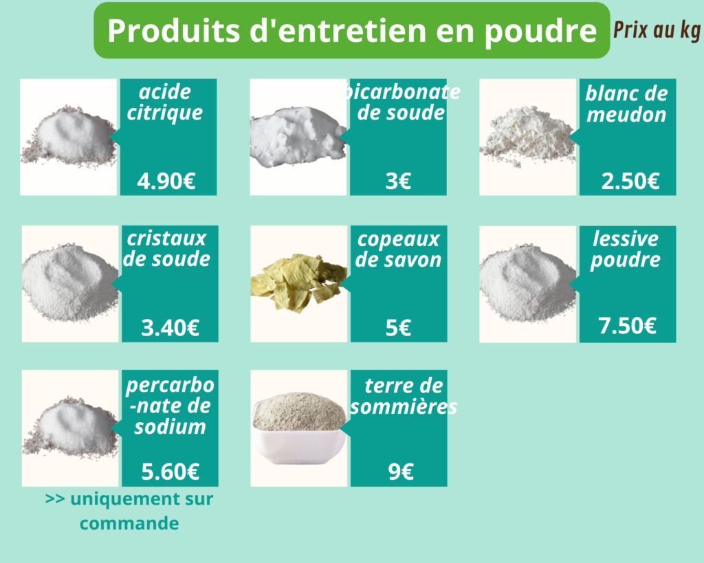 produits d'entretien poudre