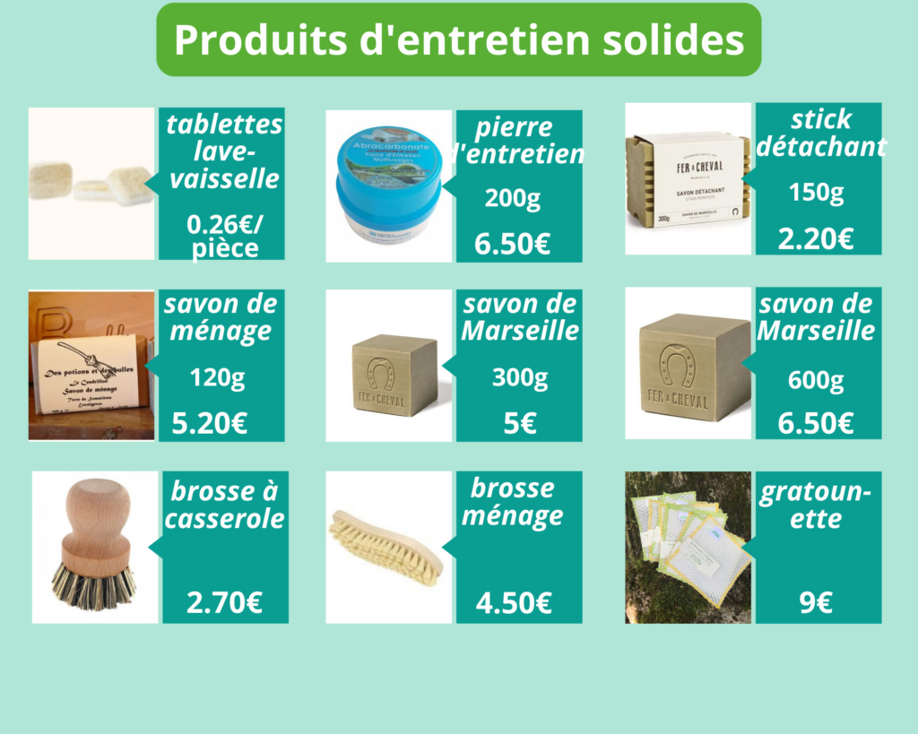 produits d'entretien solide